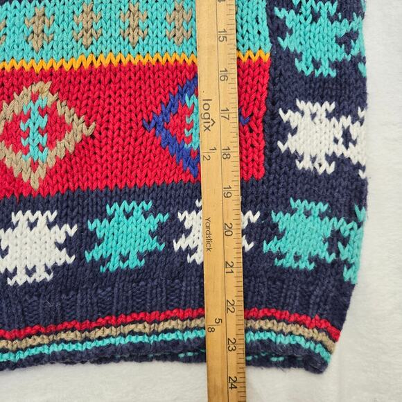 Woolrich Womens Vintage 90s Nordic Cottage Cabin Snow Colorful Knit Sweater S - Picture 10 of 10